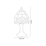Elliott Tiffany Table Lamp, 1 x E14, Cream/Amber/Clear Crystal Shade