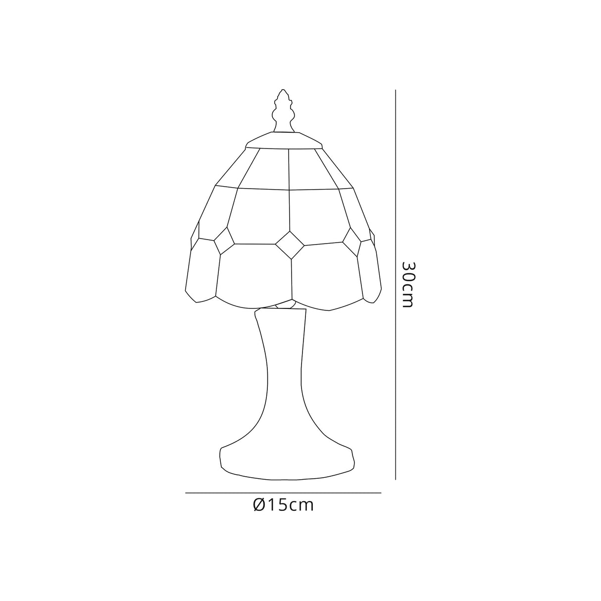 Shackleton Tiffany Table Lamp, 1 x E14, White/Blue/Clear Crystal Shade