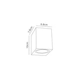 Vincent Rectangle Wall Lamp, 1 x GU10, IP54, Black/Silver