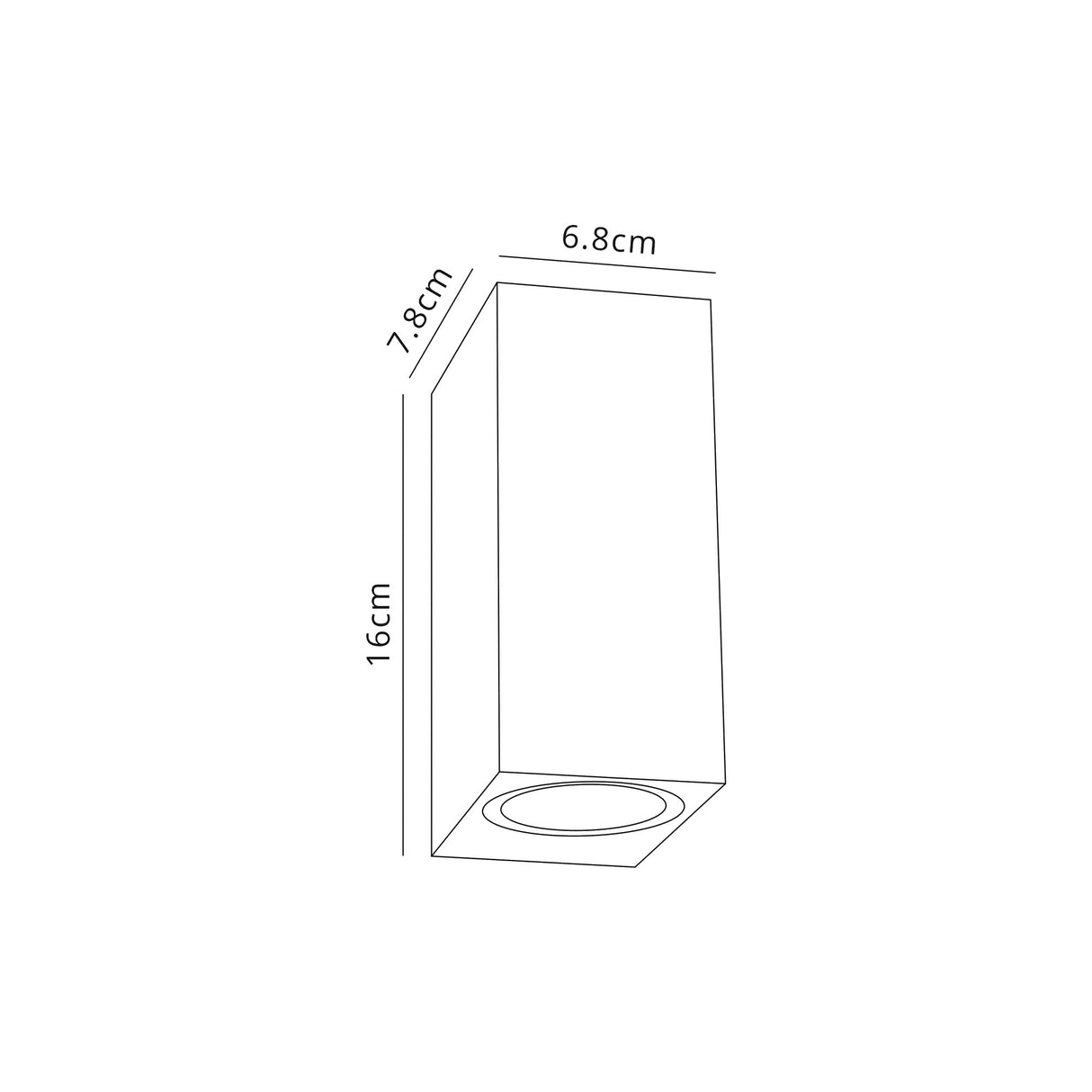 Vincent Rectangle Wall Lamp, 2 x GU10, IP54, Black/Silver
