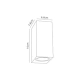 Vincent Rectangle Wall Lamp, 2 x GU10, IP54, Black/Silver