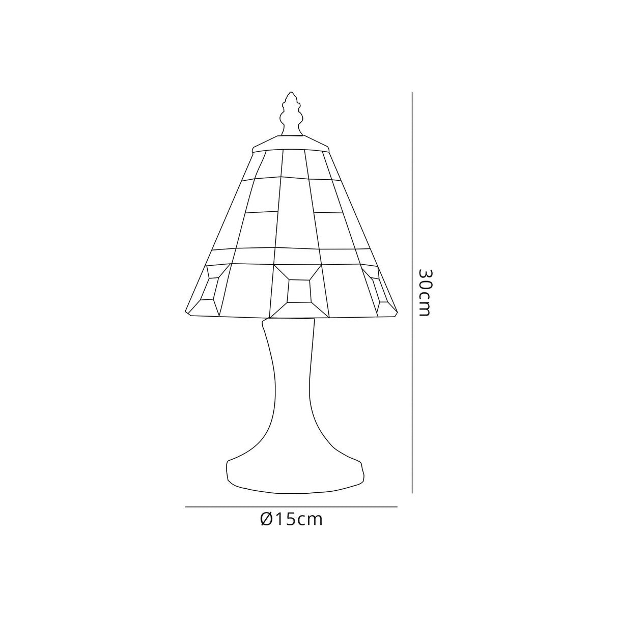 Venison Tiffany Table Lamp, 1 x E14, Cream/Grey/Clear Crystal Shade