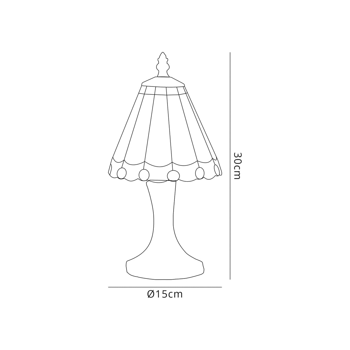 Williams Tiffany Table Lamp, 1 x E14, Cream/Amber/Clear Crystal Shade