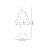Williams Tiffany Table Lamp, 1 x E14, Cream/Amber/Clear Crystal Shade