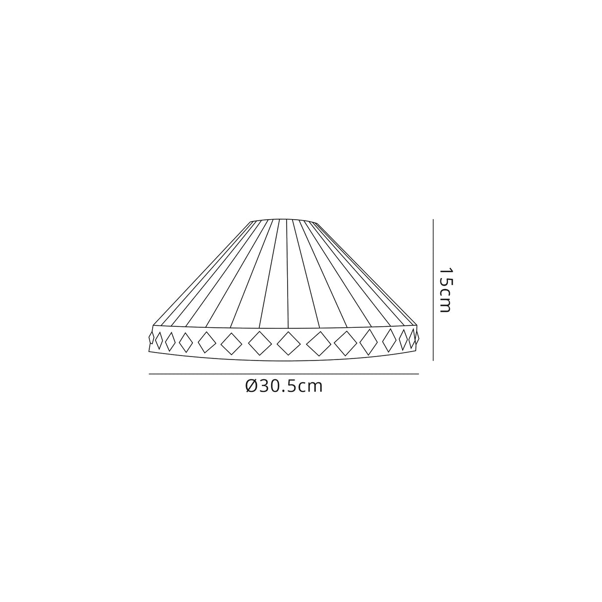 Wearne Tiffany 30cm Non-electric Shade Suitable For Pendant/Ceiling/Table Lamp, Amber/Cream/Crystal. Suitable For E27 or B22 Pendants