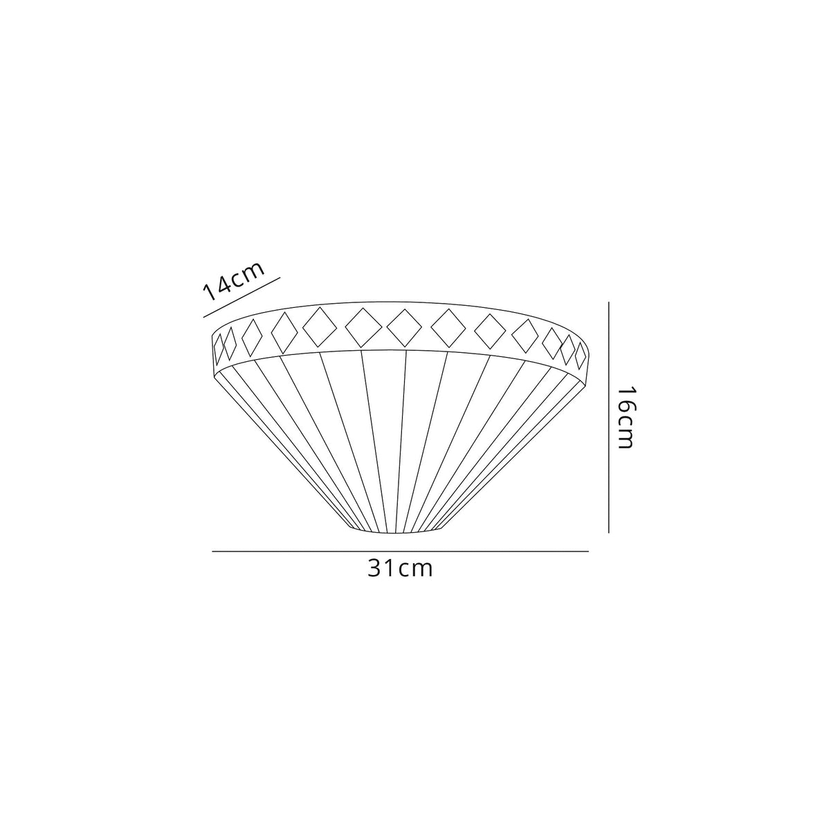 Wearne Tiffany Wall Lamp, 2 x E14, Amber/Cream/Crystal