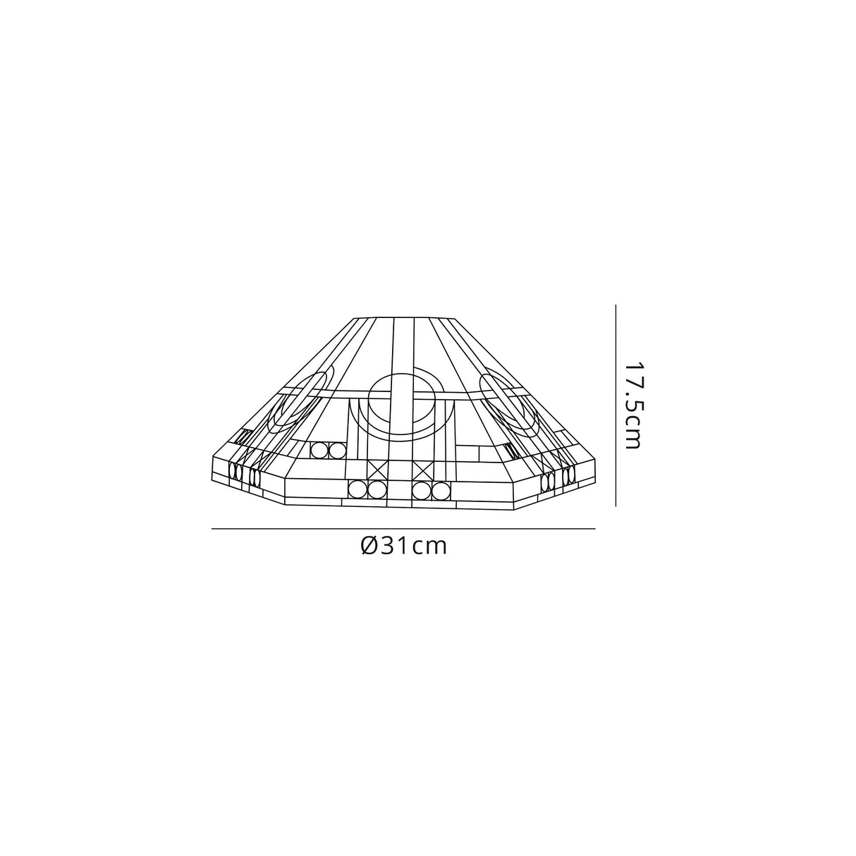 Bould, Tiffany 30cm Non-electric Shade Suitable For Pendant/Ceiling/Table Lamp, White/Grey/Black/Crystal. Suitable For E27 or B22 Pendants