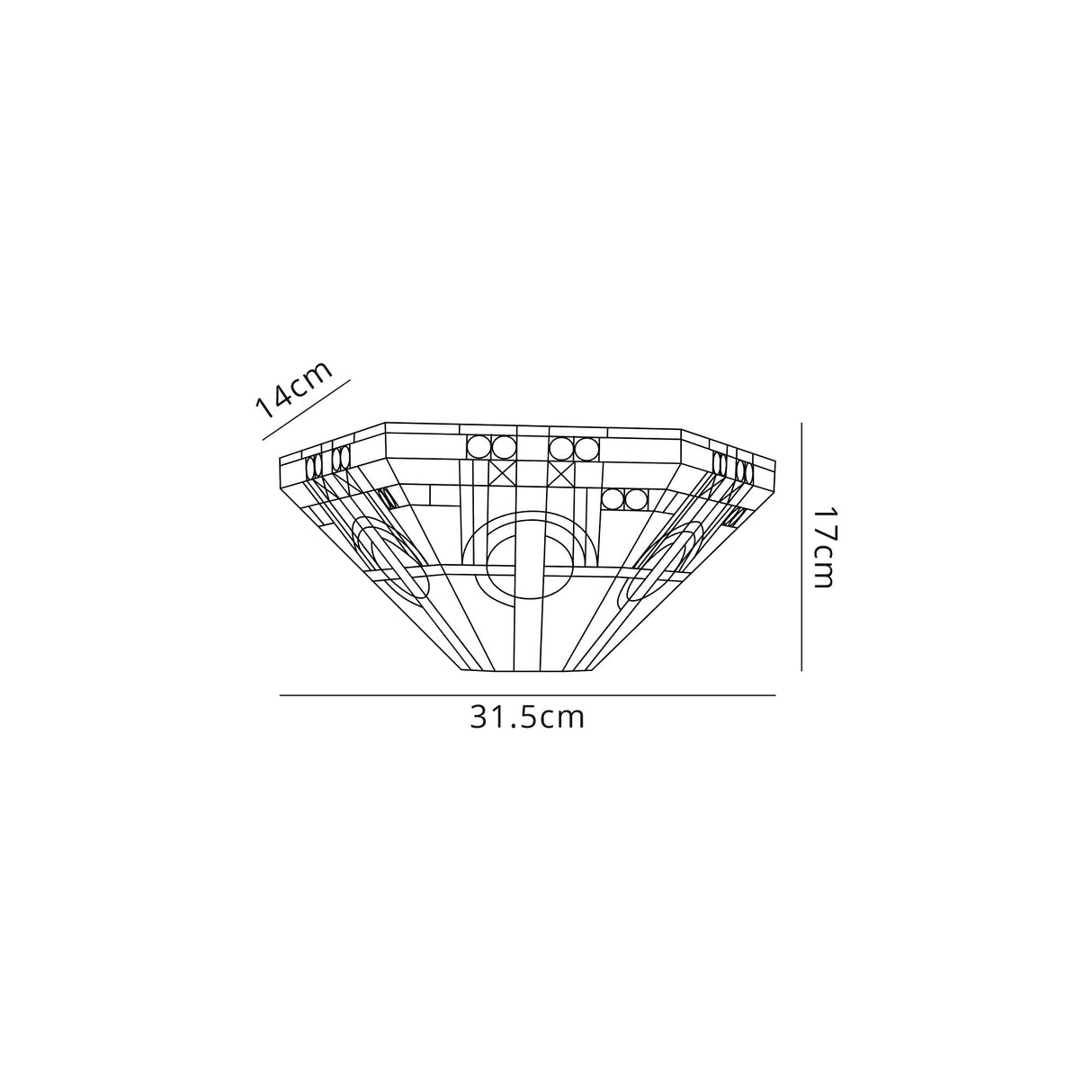 Bould Tiffany Wall Lamp, 2 x E14, White/Grey/Black/Clear Crystal