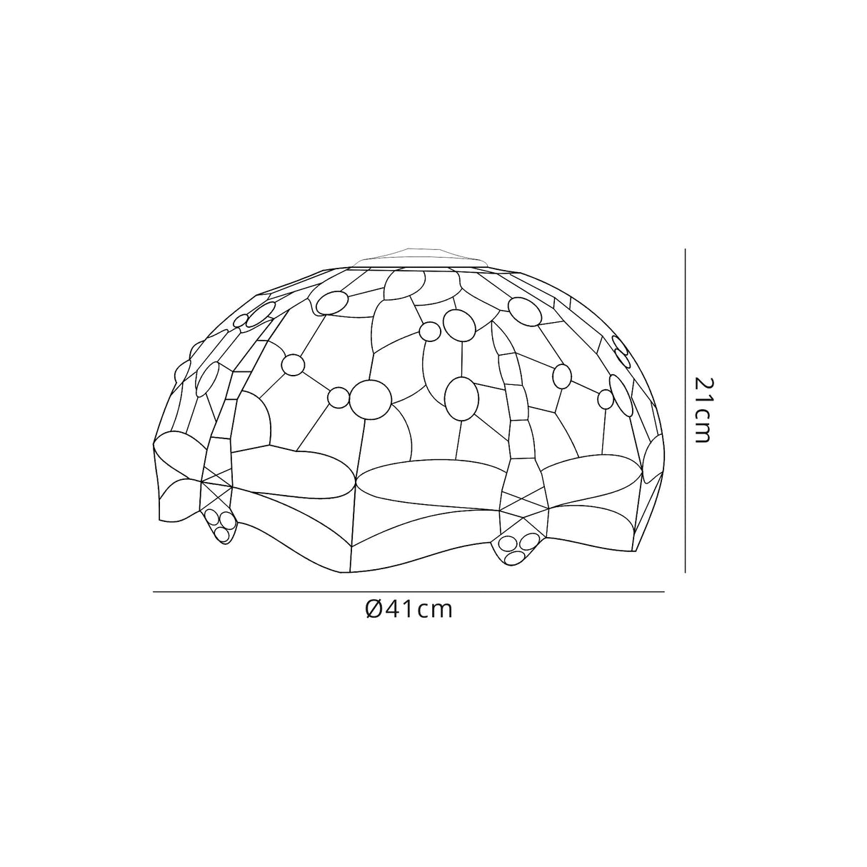 Hinnigan Tiffany 40cm Shade Only Suitable For Pendant/Ceiling/Table Lamp, Blue/Orange/Crystal