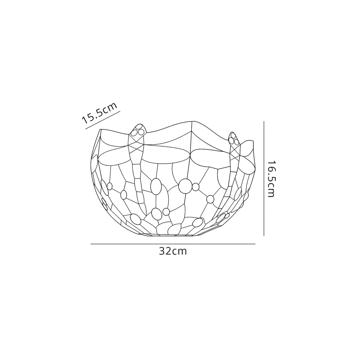 Hinnigan Tiffany Wall Lamp, 2 x E14, Blue/Orange/Crystal