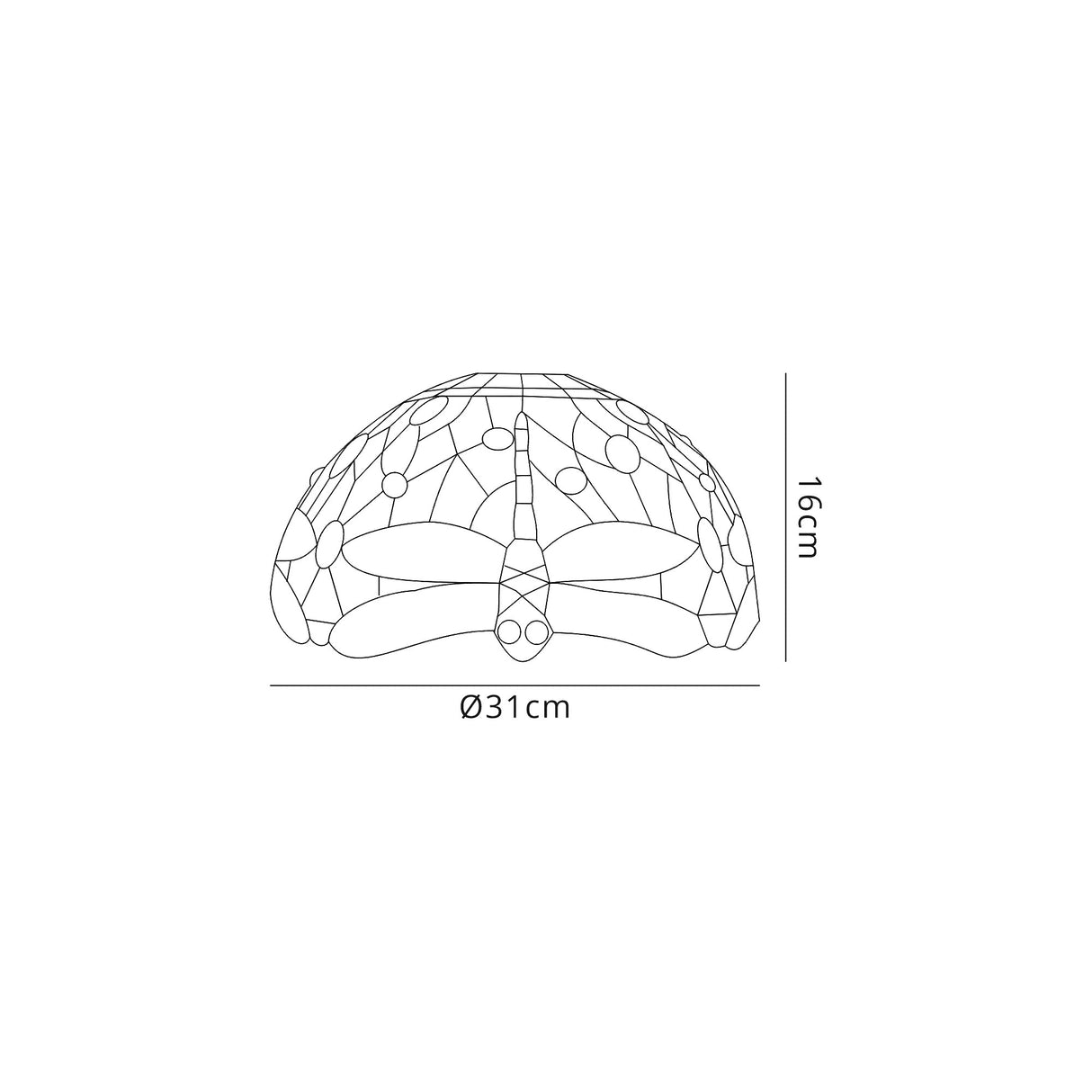 Hinnigan Tiffany 30cm Non-electric Shade Suitable For Pendant/Ceiling/Table Lamp, Purple/Pink/Crystal. Suitable For E27 or B22 Pendants