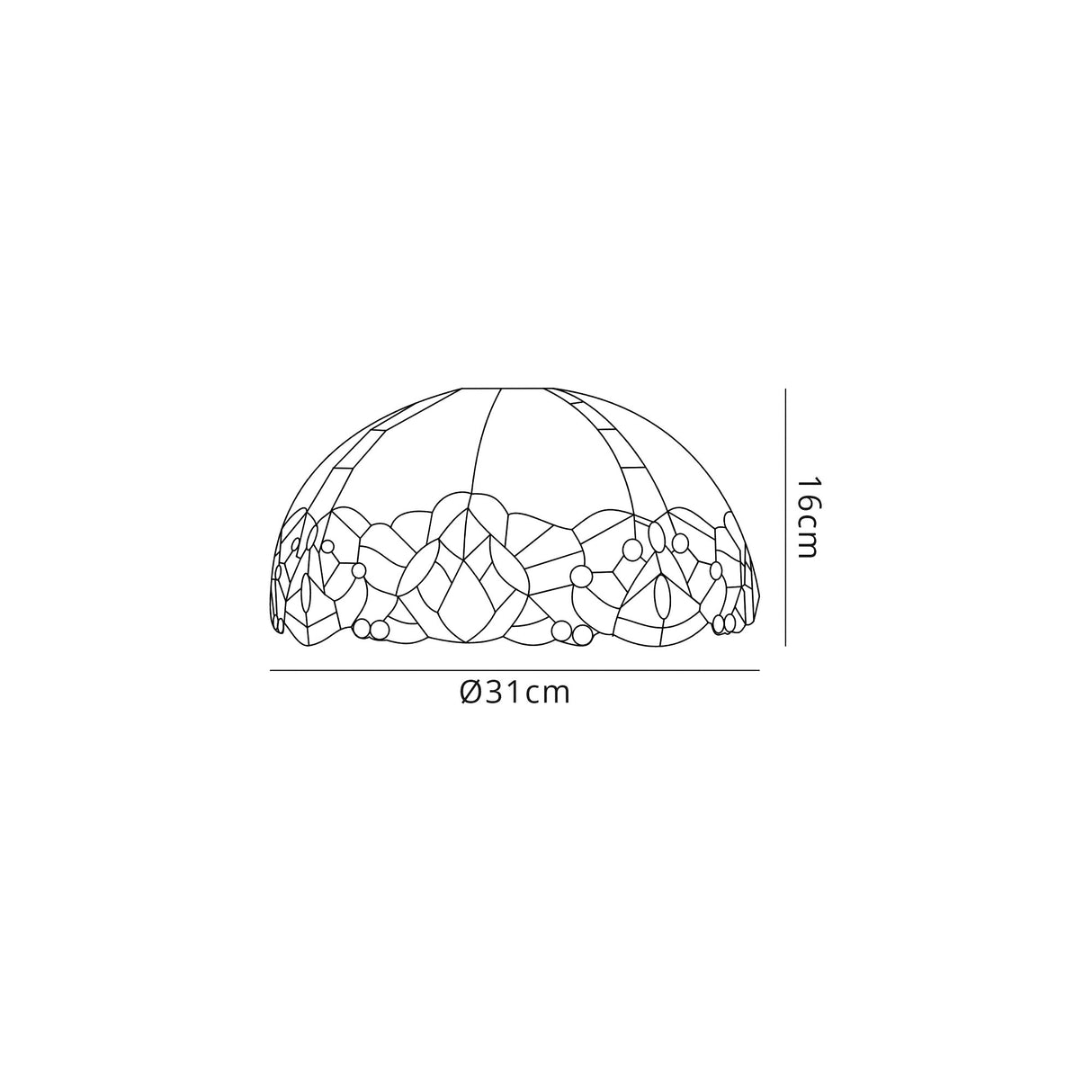 Siddall, Tiffany 30cm Non-electric Shade Suitable For Pendant/Ceiling/Table Lamp, Blue/Crystal. Suitable For E27 or B22 Pendants