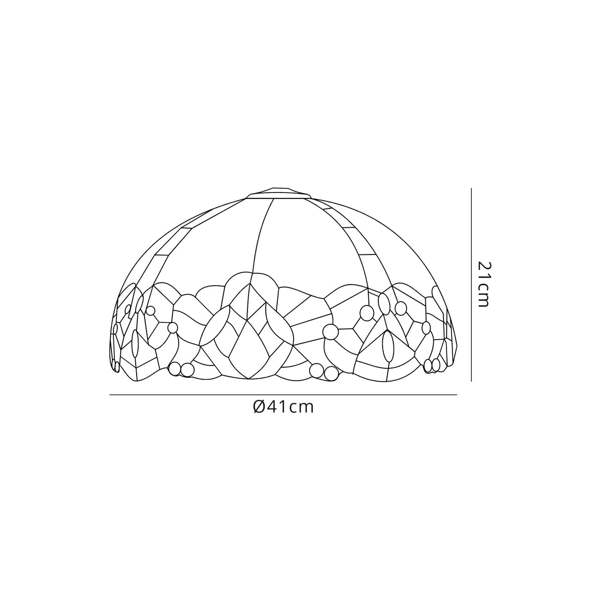 Siddall, Tiffany 40cm Shade Only Suitable For Pendant/Ceiling/Table Lamp, Blue/Clear Crystal