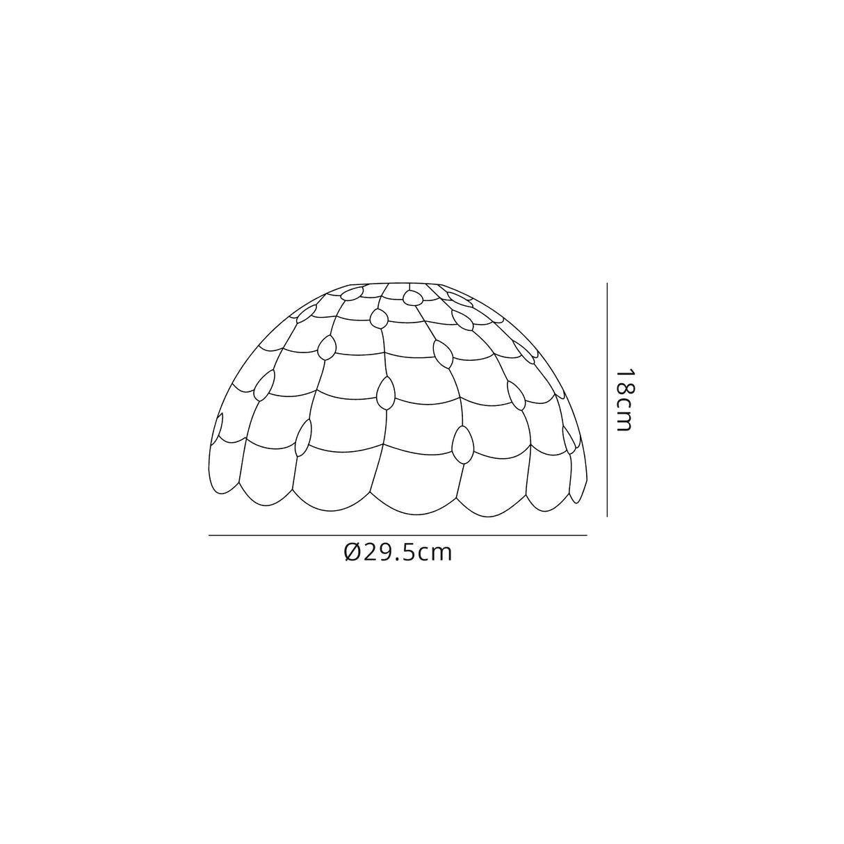 Finney, Tiffany 30cm Non-electric Shade Suitable For Pendant/Ceiling/Table Lamp, Beige/Crystal. Suitable For E27 or B22 Pendants