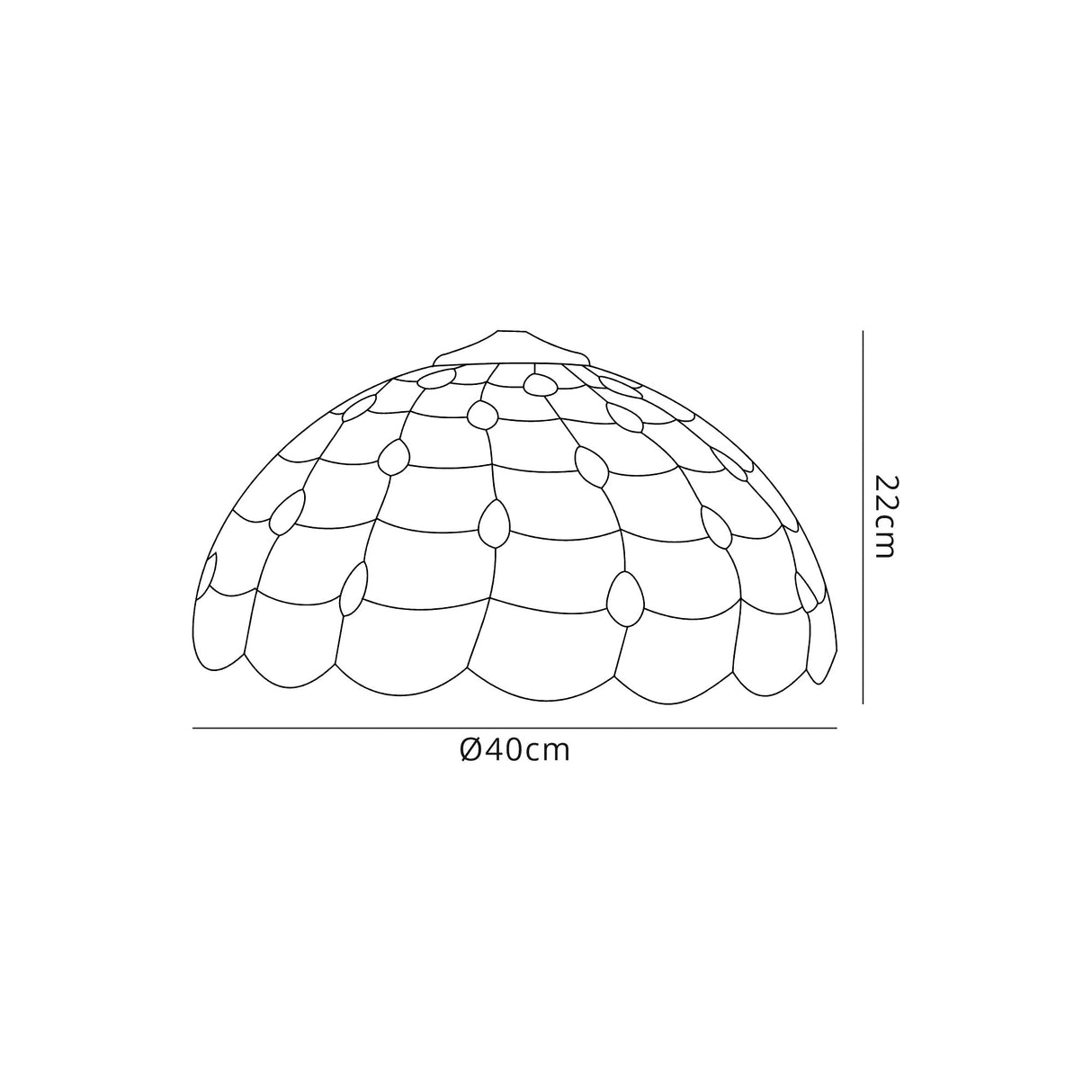 Finney, Tiffany 40cm Shade Only Suitable For Pendant/Ceiling/Table Lamp, Beige/Clear Crystal
