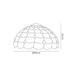 Finney, Tiffany 40cm Shade Only Suitable For Pendant/Ceiling/Table Lamp, Beige/Clear Crystal