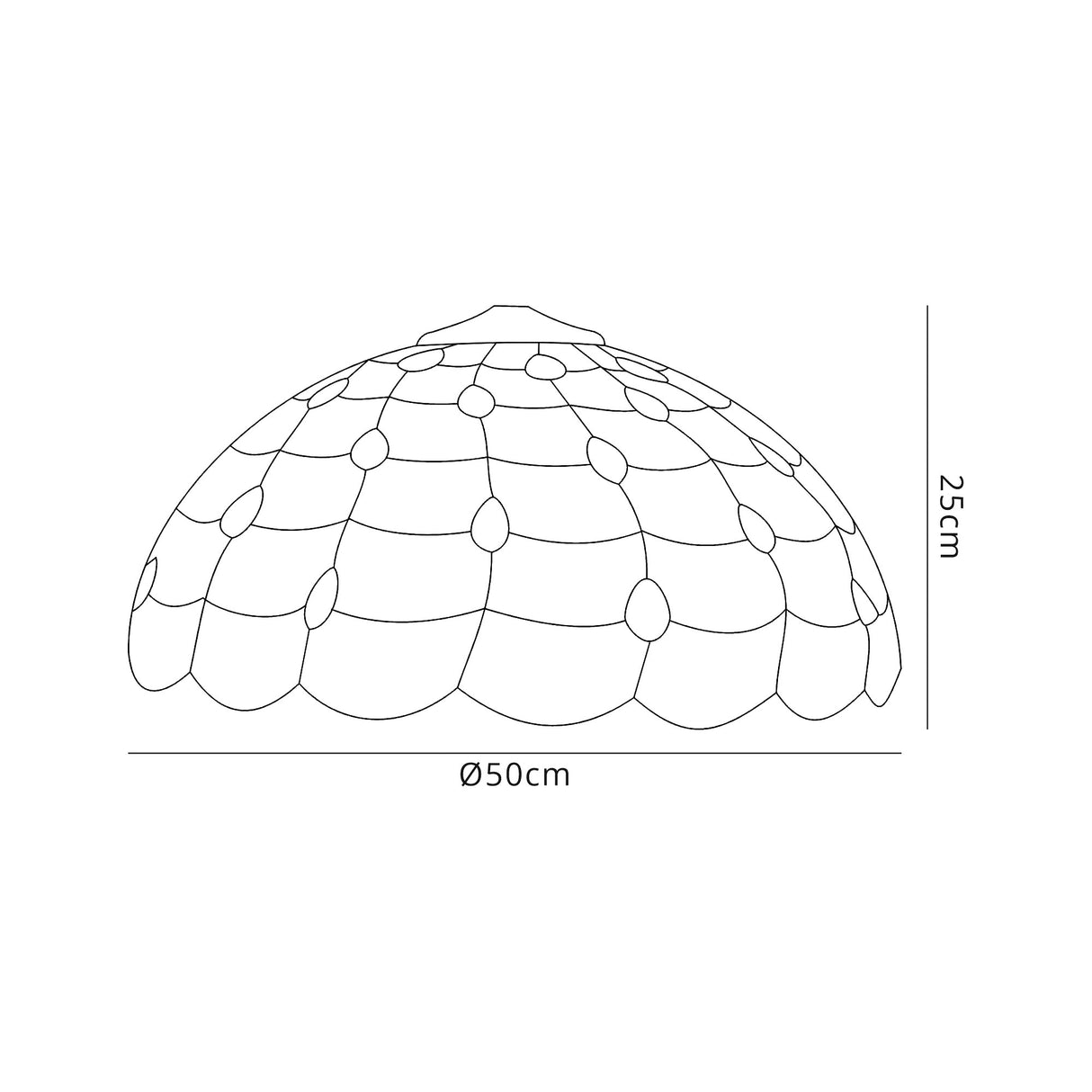 Finney, Tiffany 50cm Non-electric Shade Suitable For Pendant/Ceiling/Table Lamp, Beige/Clear Crystal