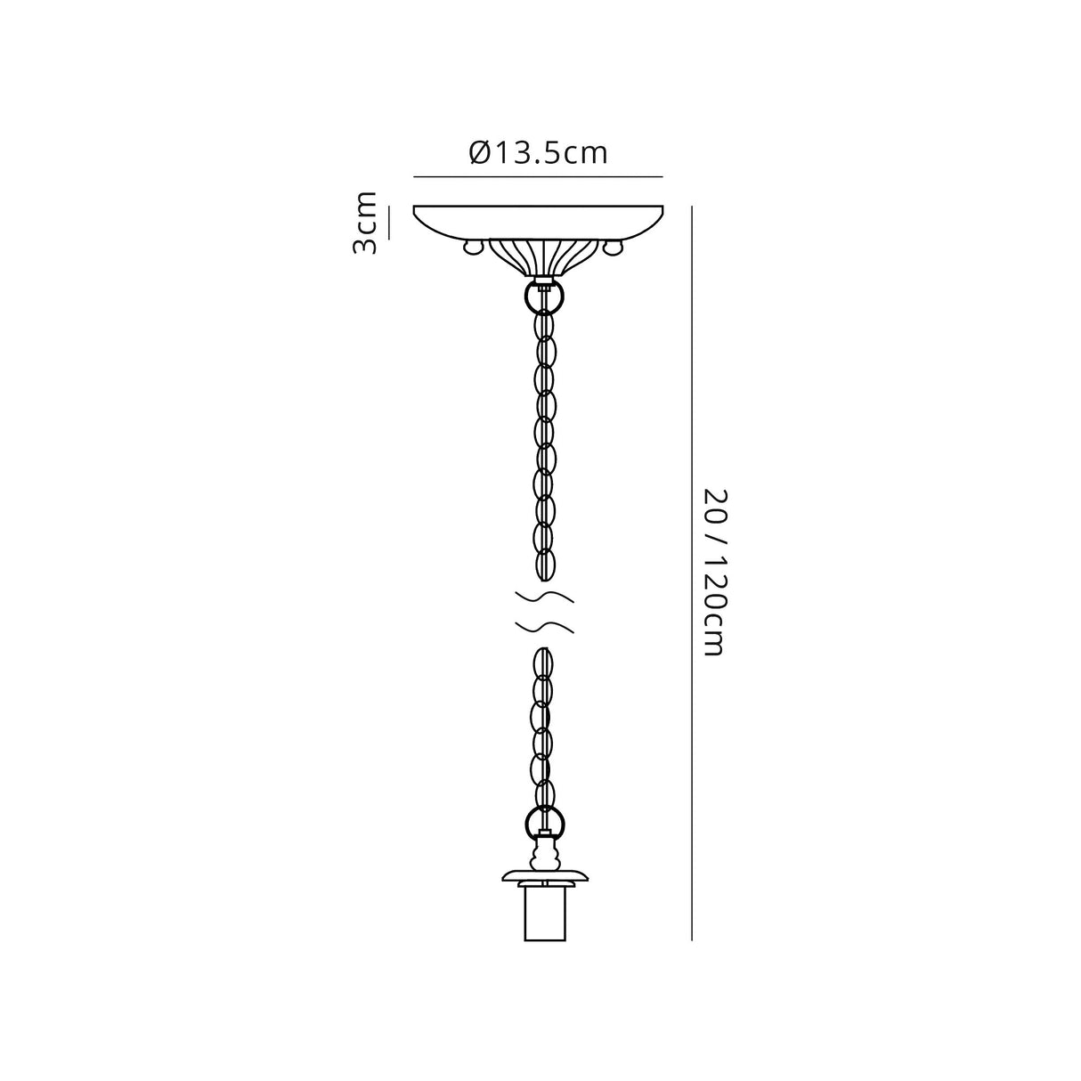 Park Tiffany Suspension Kit, 1 x E27, Aged Antique Brass