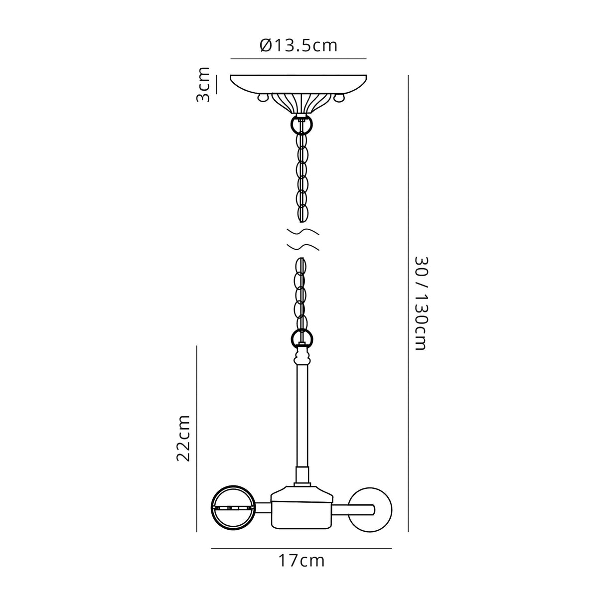 Park Tiffany Suspension Kit, 2 x E27, Aged Antique Brass