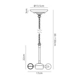 Park Tiffany Suspension Kit, 2 x E27, Aged Antique Brass