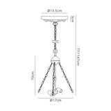 Park Uplighter Tiffany Suspension Kit, 2 x E27, Aged Antique Brass
