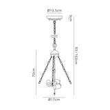 Park Uplighter Tiffany Suspension Kit, 3 x E27, Aged Antique Brass