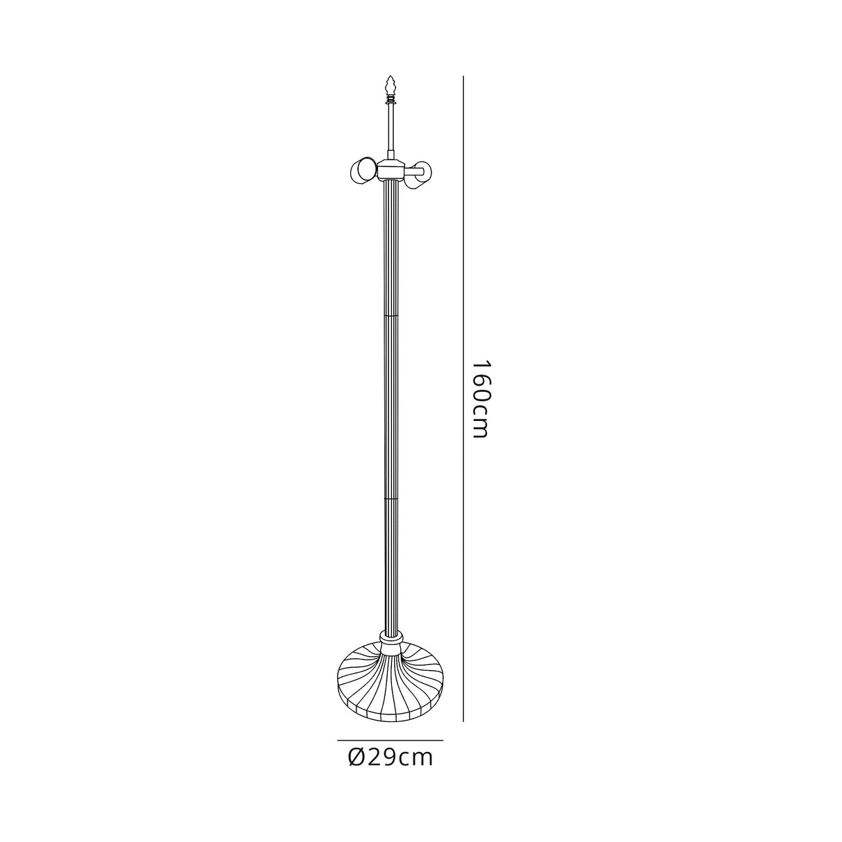 Park Stepped Design Tiffany Floor Lamp, 2 x E27, Aged Antique Brass