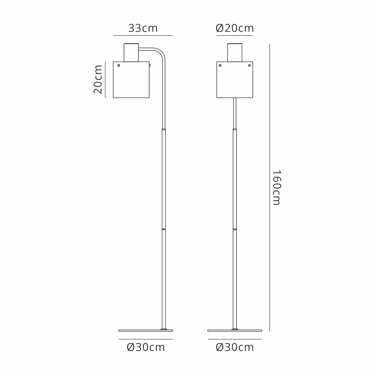 Chisholm Large Floor Lamp, 1 Light E27, Mocha / Amber Glass