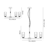 Gates Rectangular Pendant/Semi Flush, 6 x E14, Polished Nickel
