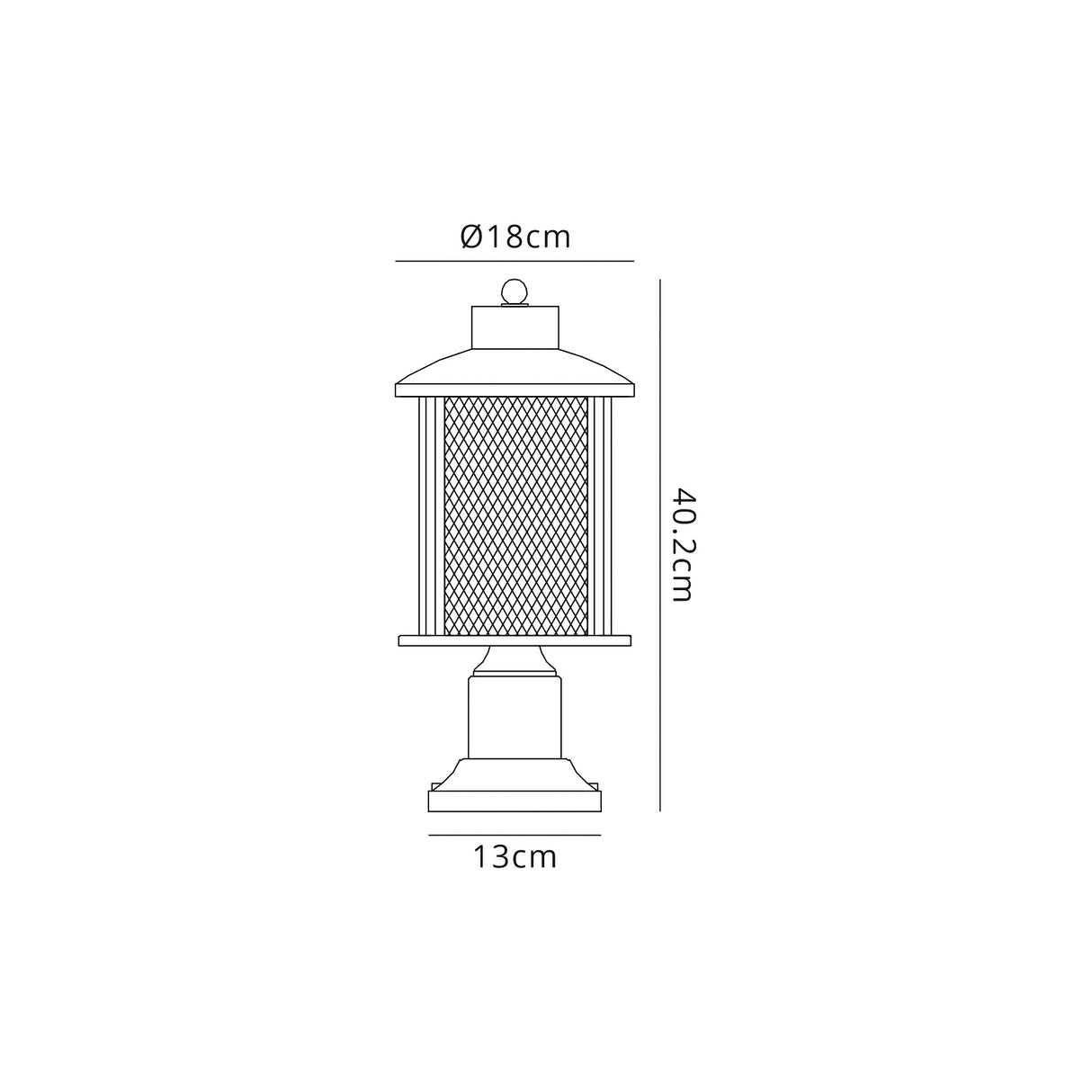Basey Pedestal Lamp, 1 x E27, Antique Bronze/Clear Glass, IP54, 2yrs Warranty