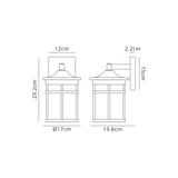 Gray Wall Lamp, 1 x E27, Black/Clear Crackled Glass, IP54, 2yrs Warranty