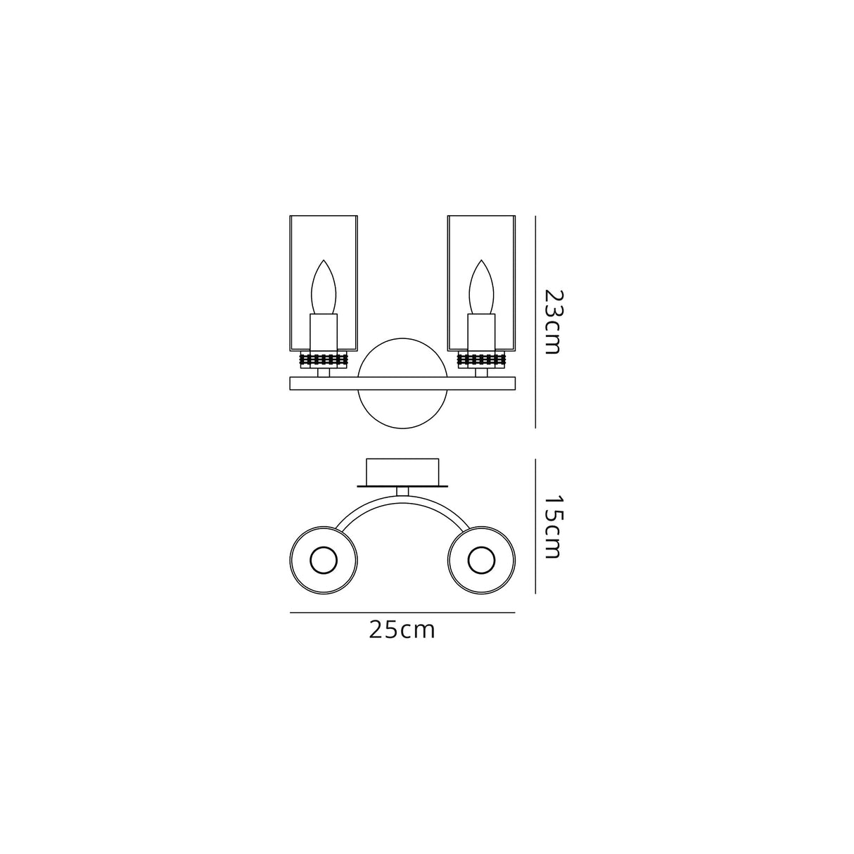 Gates Wall Lamp Switched, 2 x E14, Polished Gold