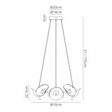 Corner Ring Pendant, 8 x 6W LED, 4000K ,3700lm, Polished Chrome, 3yrs Warranty
