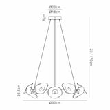 Corner Ring Pendant, 12 x 6W LED, 4000K, 4600lm, Polished Chrome, 3yrs Warranty