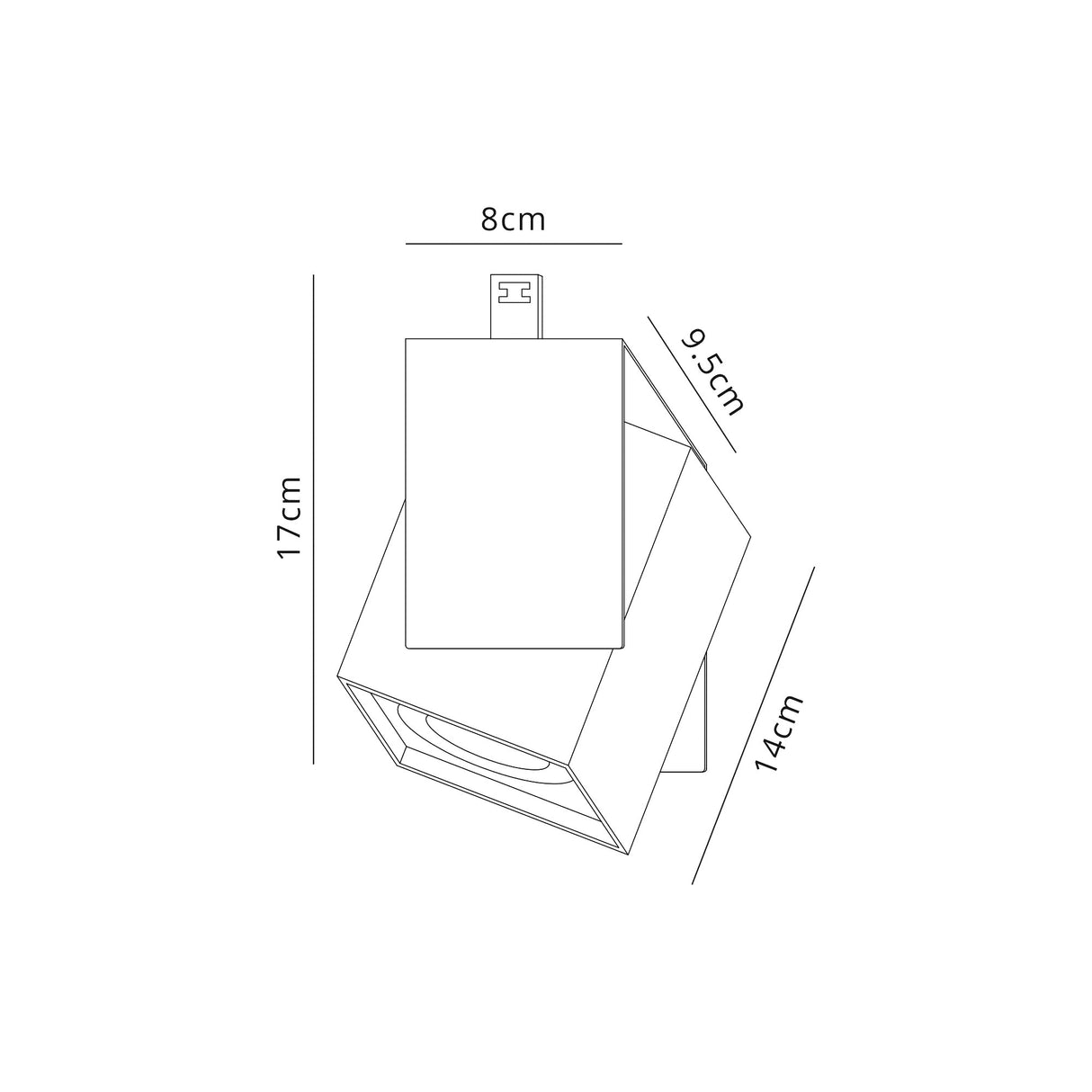 Gibb Adjustable Square Spotlight, 1 Light GU10, Sand Anthracite, Cut Out: 62mm