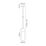Herd Single Tube Pendant 1 Light E27, Black/Amber Glass