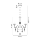 Hawley Chandelier Pendant, 4 Light E14, Polished Chrome/Clear Glass/Crystal