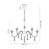 Hawley Chandelier Pendant, 12 Light E14, Polished Chrome/Clear Glass/Crystal, (ITEM REQUIRES CONSTRUCTION/CONNECTION)