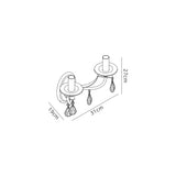 Malone Wall Lamp 2 Light E14, Polished Chrome/Satin Nickel/Clear Crystal