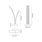 Johnston 2 Light Table Lamp Switched, 5W/7W LED, 4000K, 757lm, White, 3yrs Warranty