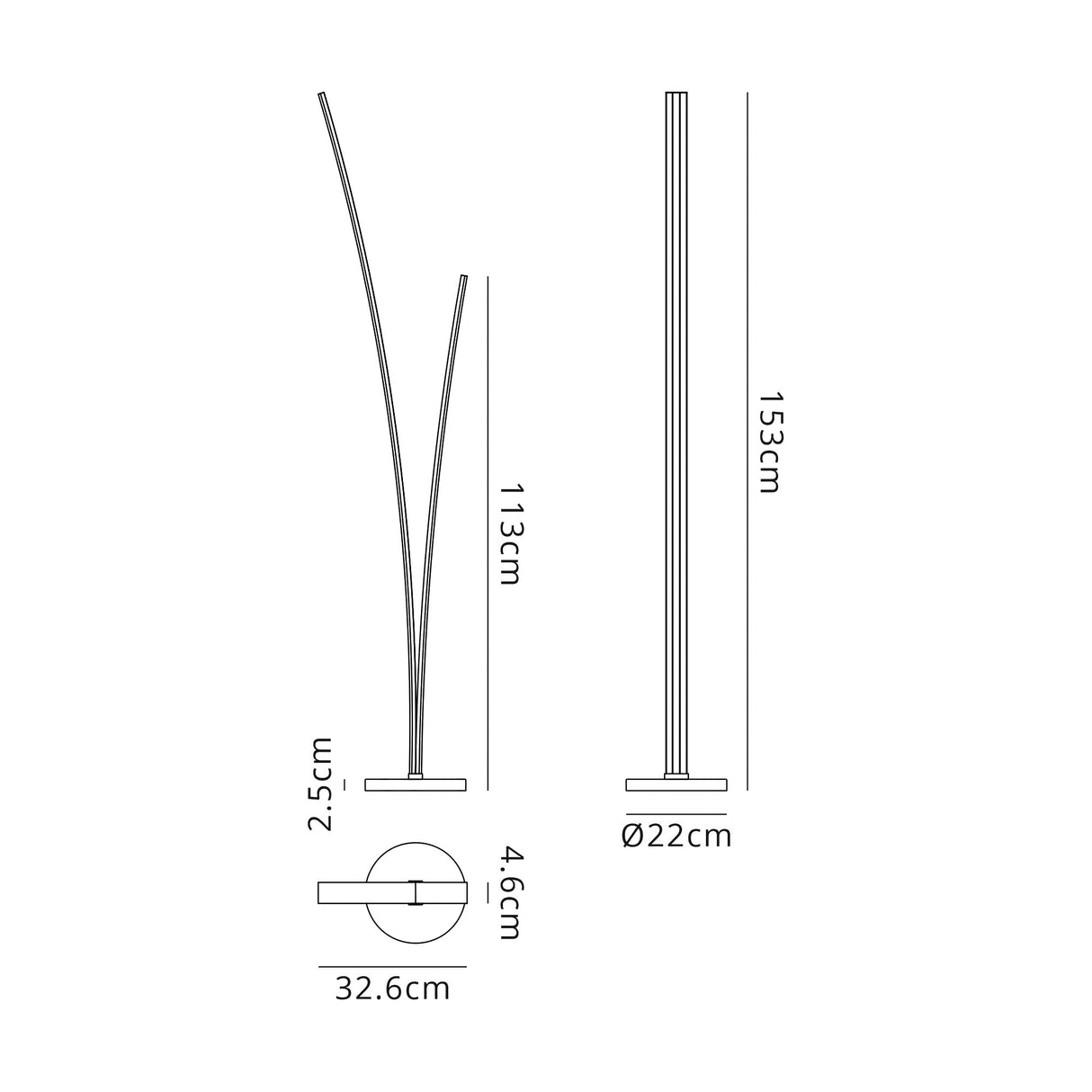 Johnston 2 Light Floor Lamp Dimmable, 16W/20W LED, 4000K, 2270lm, White, 3yrs Warranty