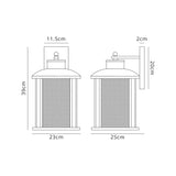 Basey Extra Large Wall Lamp, 1 x E27, Antique Bronze/Clear Glass, IP54, 2yrs Warranty