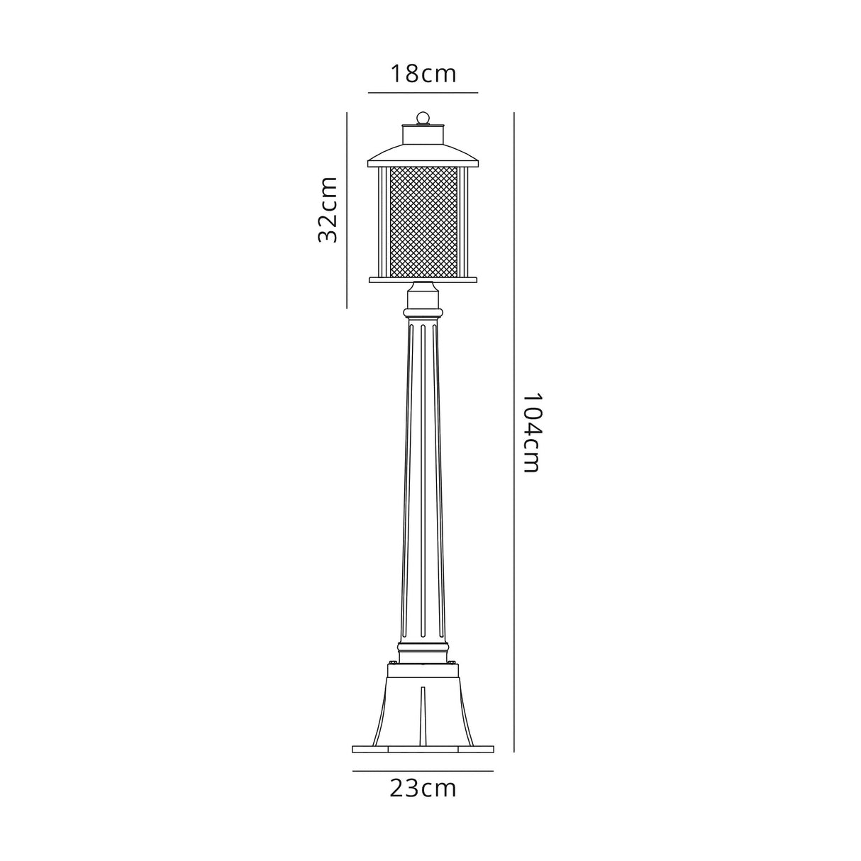 Basey Single Headed Post Lamp, 1 x E27, Antique Bronze/Clear Glass, IP54, 2yrs Warranty