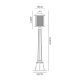 Basey Single Headed Post Lamp, 1 x E27, Antique Bronze/Clear Glass, IP54, 2yrs Warranty