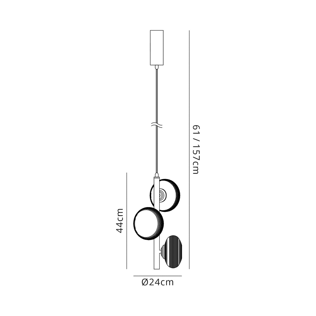 Stronach Multiple Pendant, 3 x 8W LED, 4000K, Smoked, Copper & Champagne/Polished Chrome, 3yrs Warranty