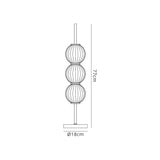 Halom Table Lamp, 3 x G9, Antique Brass/Smoked & Amber Glass