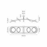 Bertshin Linear Ceiling, 5 Ring, 36W LED, 3200K, 2200lm, Satin Black / Gold, 3yrs Warranty