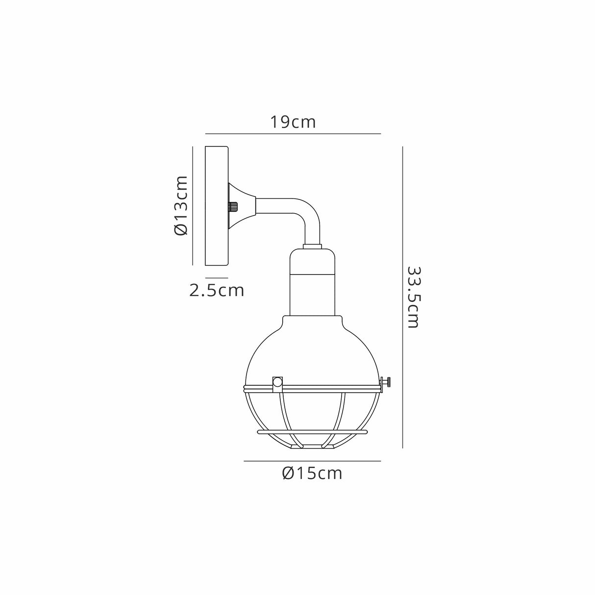 Rose Wall Lamp, 1 Light E27, IP65, Sand Black/Antique Brass, 2yrs Warranty