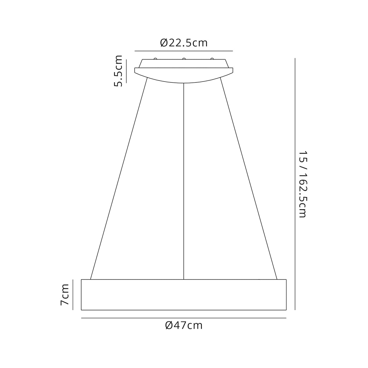 Atkinson Dimmable Pendant 47cm Round 1 x 30W LED 3000K, 1595lm, Oak / Sand White, 3yrs Warranty