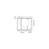 Heslop Square Ceiling Flush, 1 Light E14, Matt Black/Painted Gold